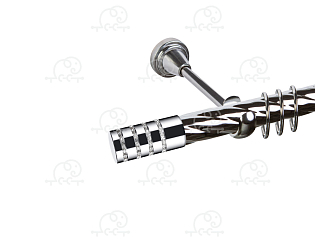 Карниз для штор однорядный  «Зевс» D25К хром