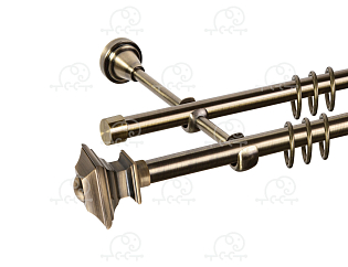 Карниз для штор двухрядный «Верди» D16Г/16Гадкая антик