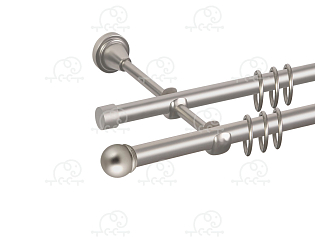 Карниз для штор двухрядный «Сфера» D16Г/16Г сатин